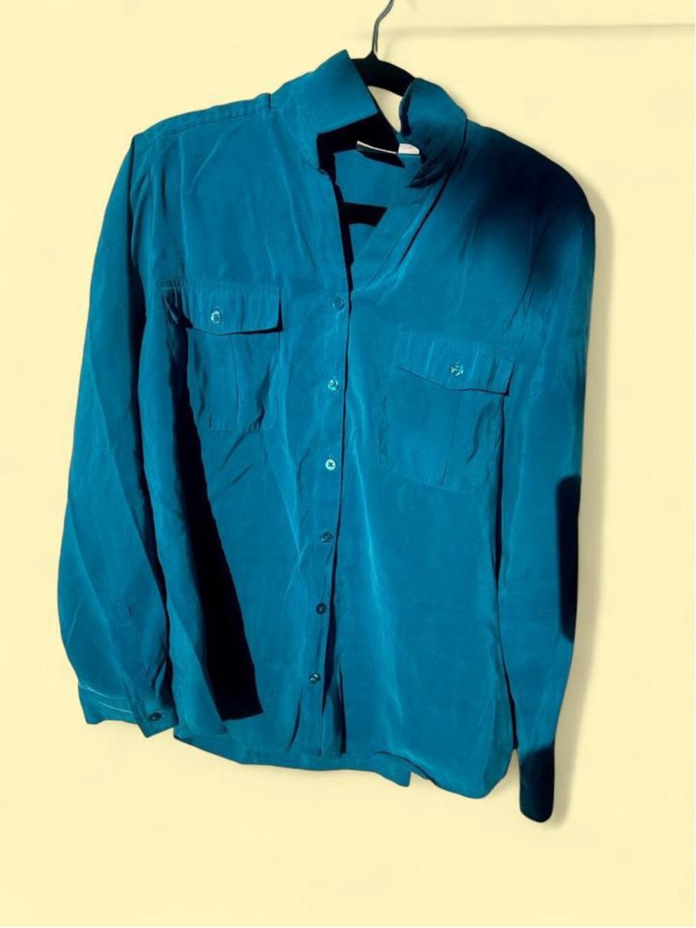 Chico's Teal Long-Sleeve Button-Down Shirt